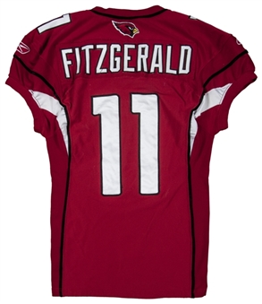 2009 Larry Fitzgerald Game Used Arizona Cardinals Home NFC Wildcard Game Jersey vs Green Bay Packers